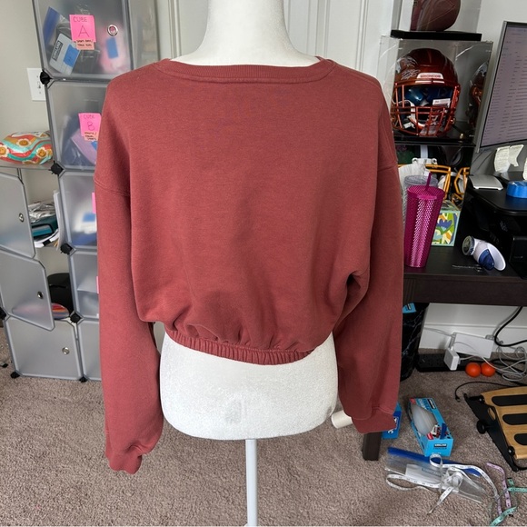 Vitality Rosewood Red Cozy Crew Crop Top Sweatshirt Size Small - Picture 4 of 11